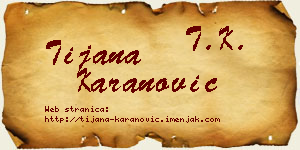 Tijana Karanović vizit kartica